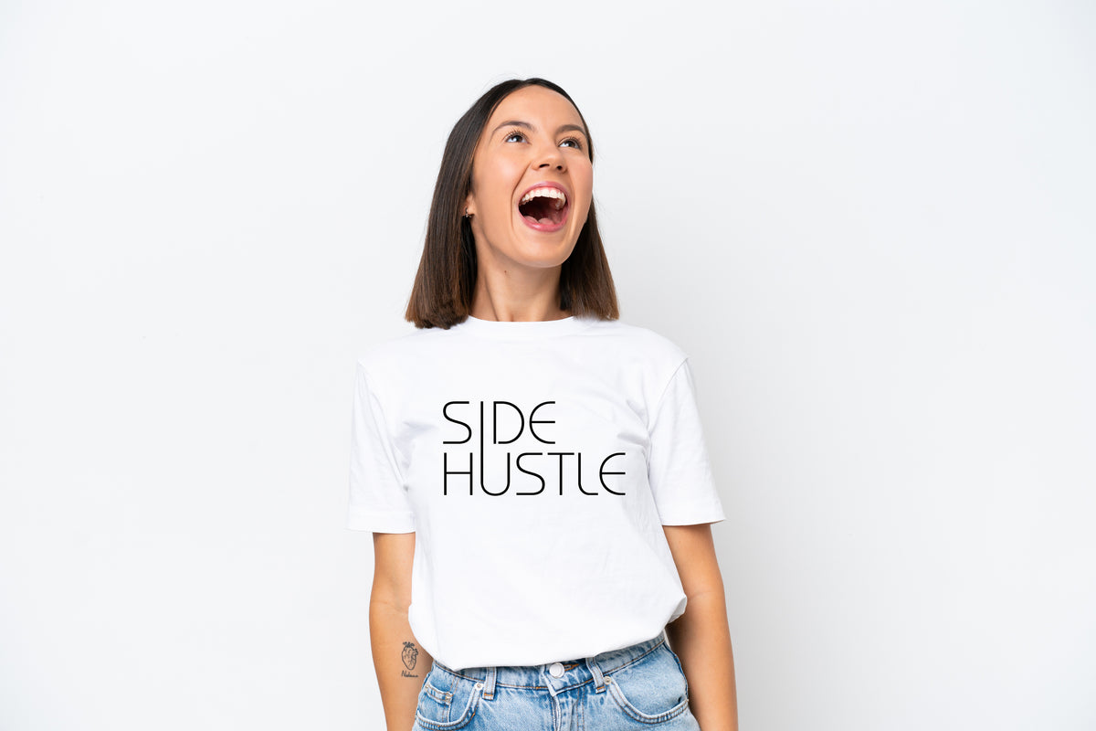 Side Hustler entrepreneurs Tshirt in White